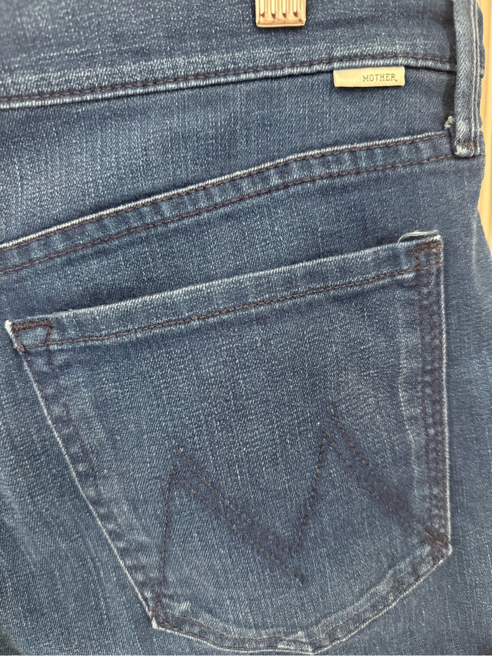 MOTHER The Drop Off Cuff Bright Eyes Denim Shorts Size 30 - Picture 7 of 13